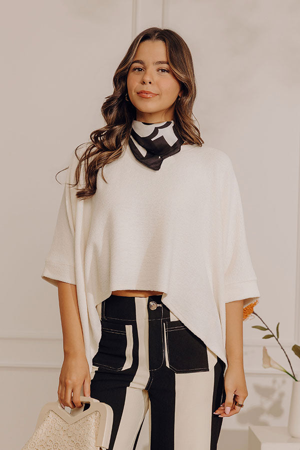 Casual Chic Cutie Oversized Knit Top in Cream