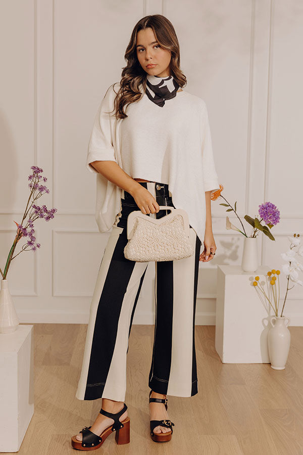 Casual Chic Cutie Oversized Knit Top in Cream