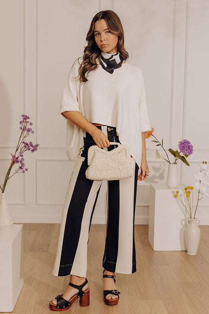 Casual Chic Cutie Oversized Knit Top in Cream