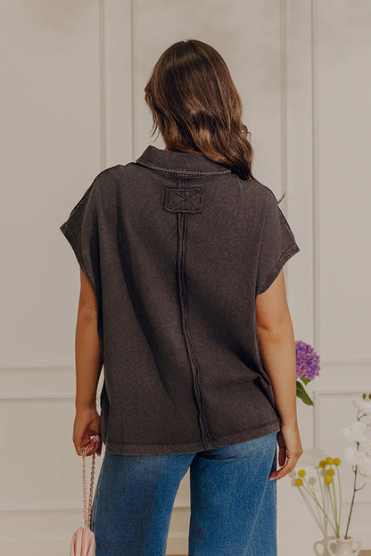 Downtown Ease Vintage Wash Tee in Vintage Black