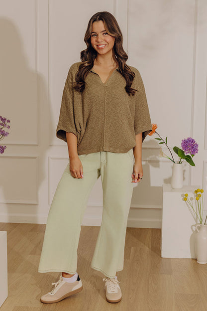 Fresh Take Knit Top in Martini Olive