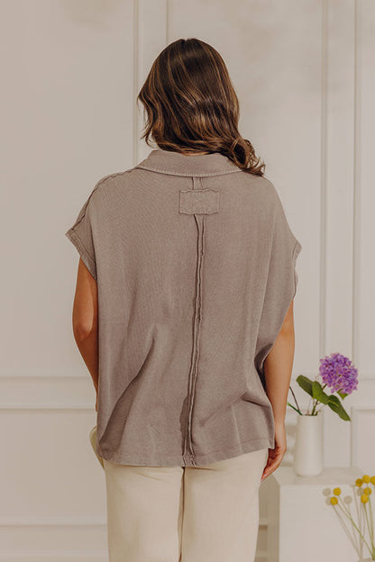 Downtown Ease Vintage Wash Tee in Dark Taupe