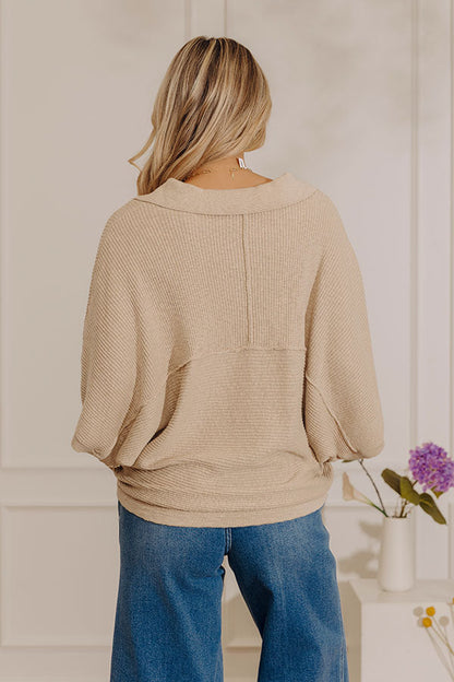 Fresh Take Knit Top in Iced Latte
