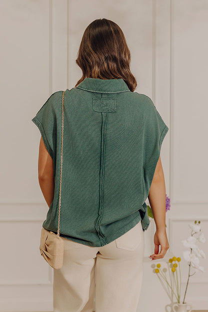 Downtown Ease Vintage Wash Tee in Hunter Green