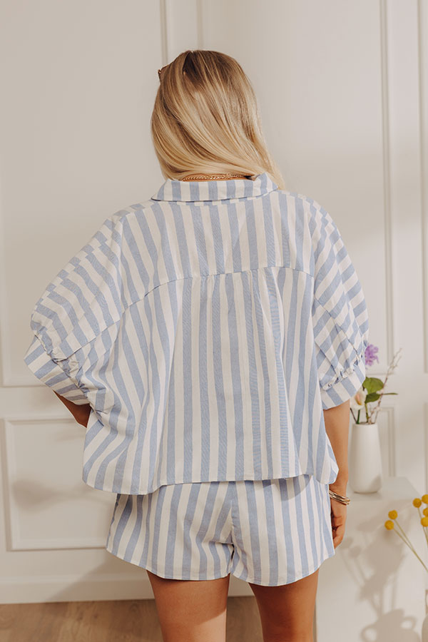 Harbor Chic Stripe Oversized Button Up Top