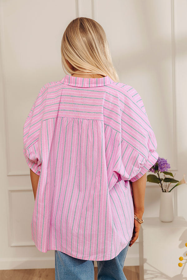 Modern Lines Oversized Button Up Top