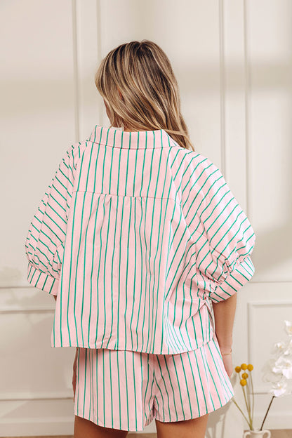 Pretty Stripes Oversized Button Up Top