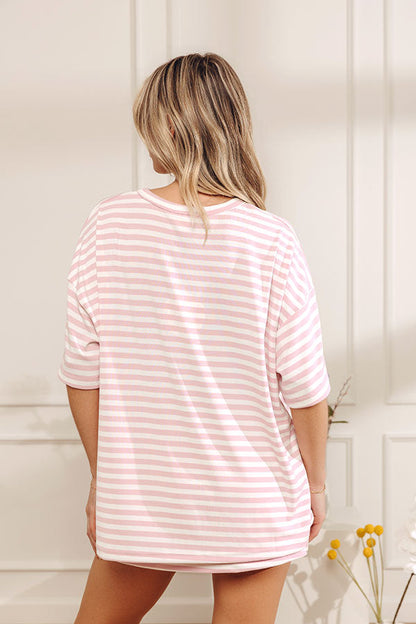 Simple And Sweet Oversized Stripe Tee