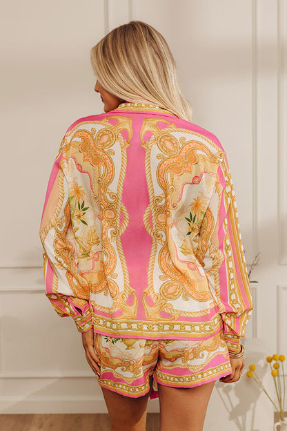 Miami Date Button Up Top in Pink