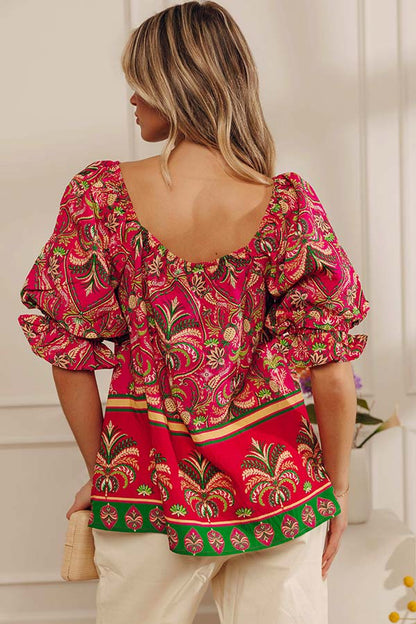 Bright Blooms Floral Shift Top