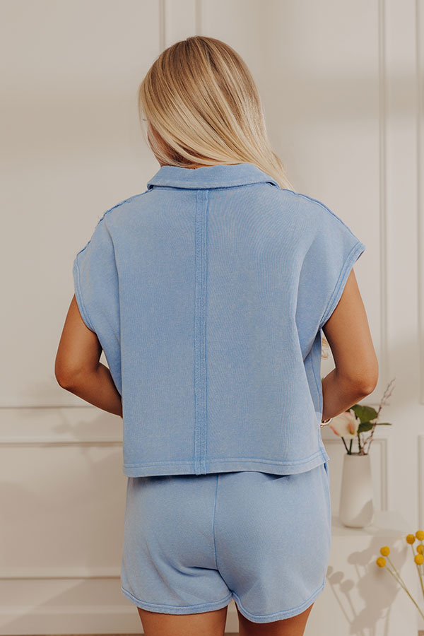 Sweet And Simple Vintage Wash Terry Knit Top
