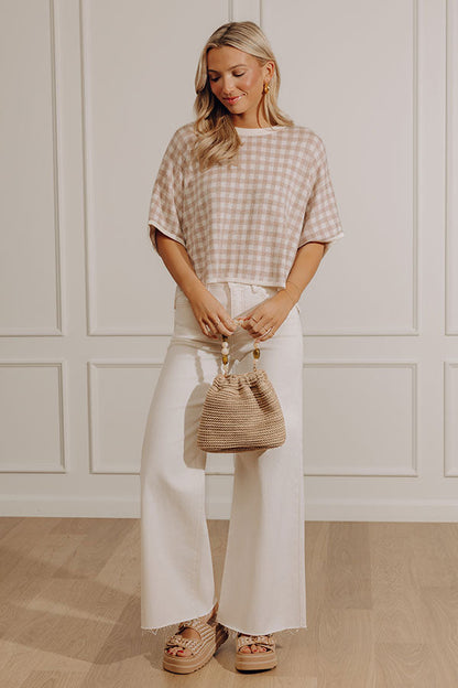 Happy Check Knit Top