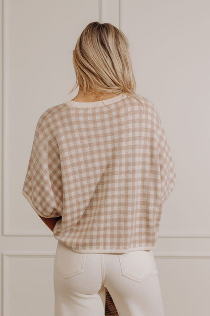 Happy Check Knit Top