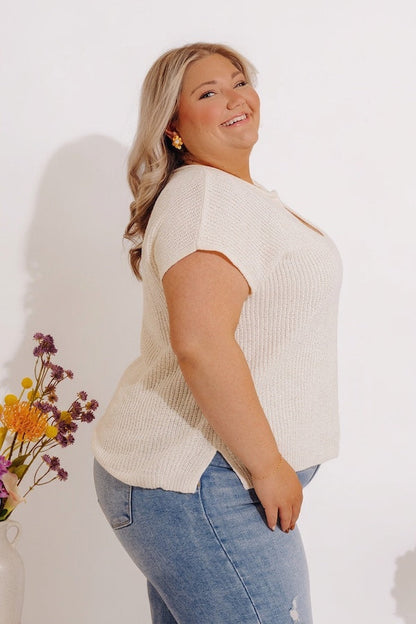 Coastal Cafe Knit Top Curves