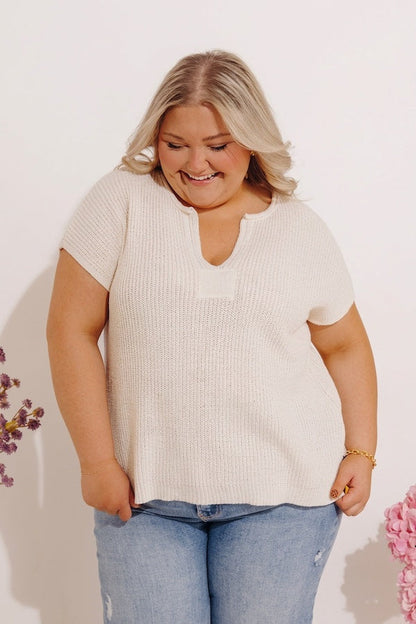 Coastal Cafe Knit Top Curves