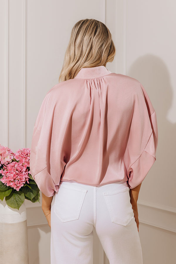 Daily Luxe Satin Quarter Zip Top