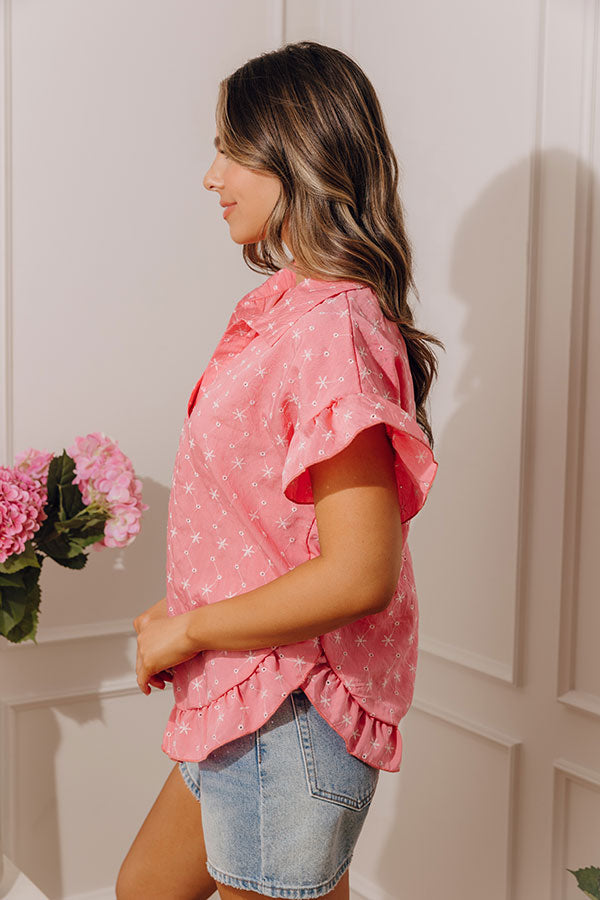 Sweet Stitch Eyelet Embroidered Top
