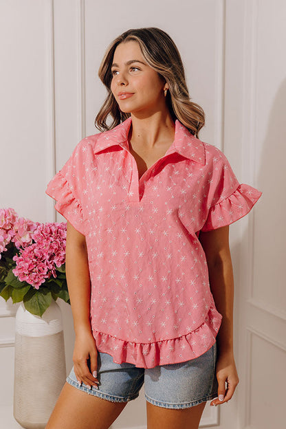 Sweet Stitch Eyelet Embroidered Top