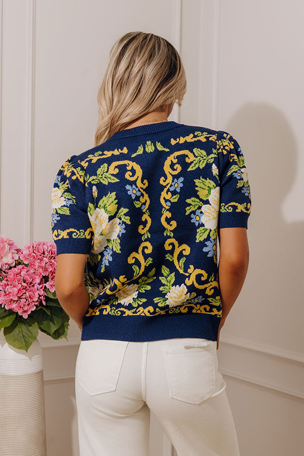 Floral Dream Knit Sweater Top