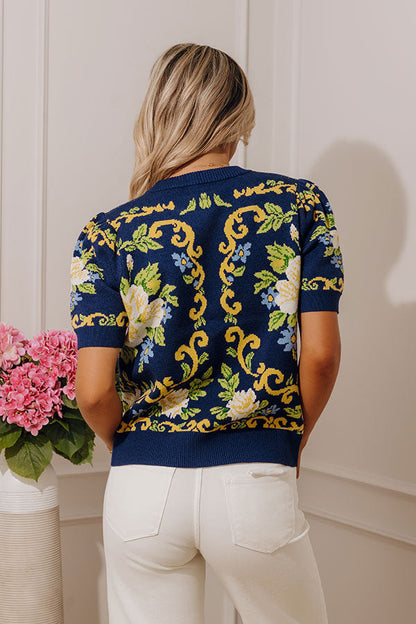 Floral Dream Knit Sweater Top