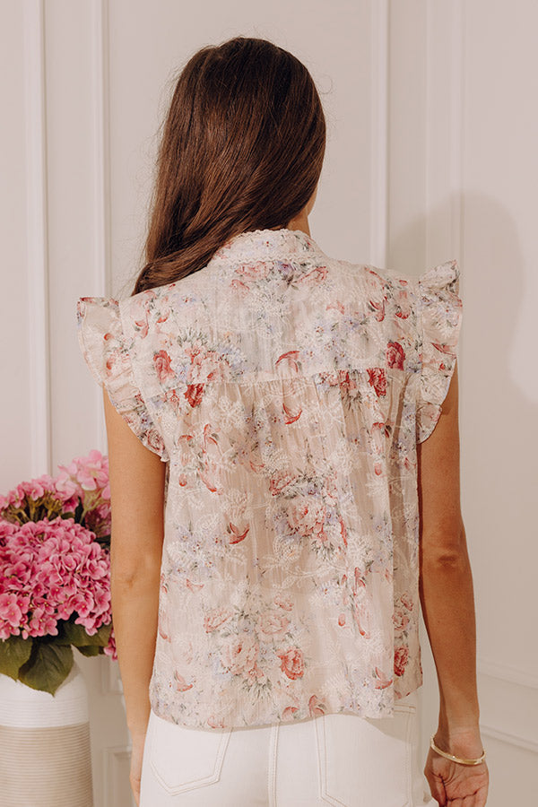 High Society Florals Embroidered Top