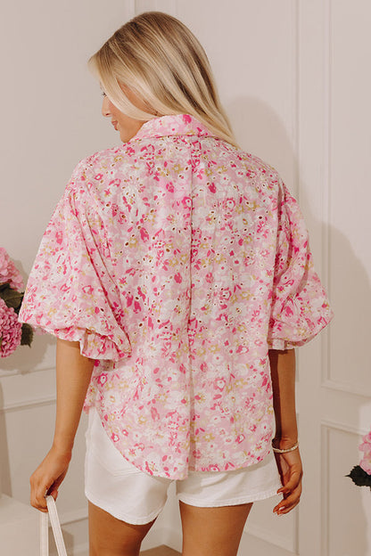 Whispering Petals Eyelet Top