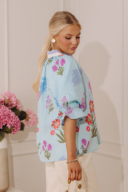 Wildflower Meadows Seersucker Shift Top