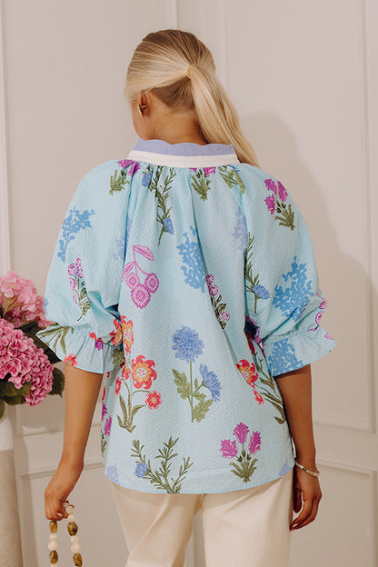 Wildflower Meadows Seersucker Shift Top