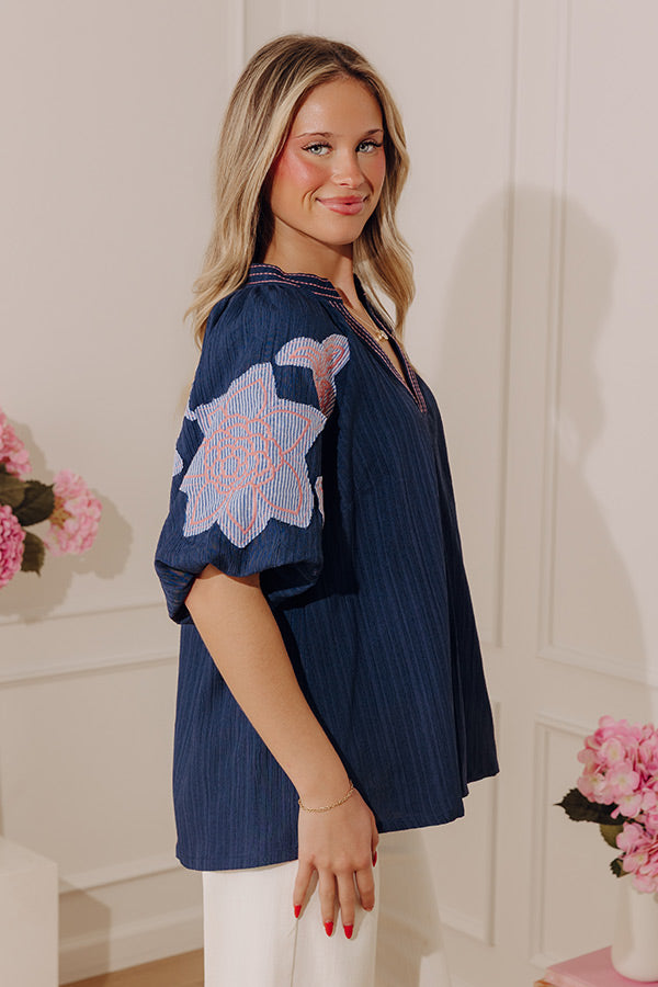 Joyful Moment Floral Embroidered Top