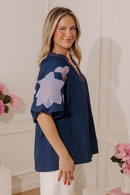Joyful Moment Floral Embroidered Top