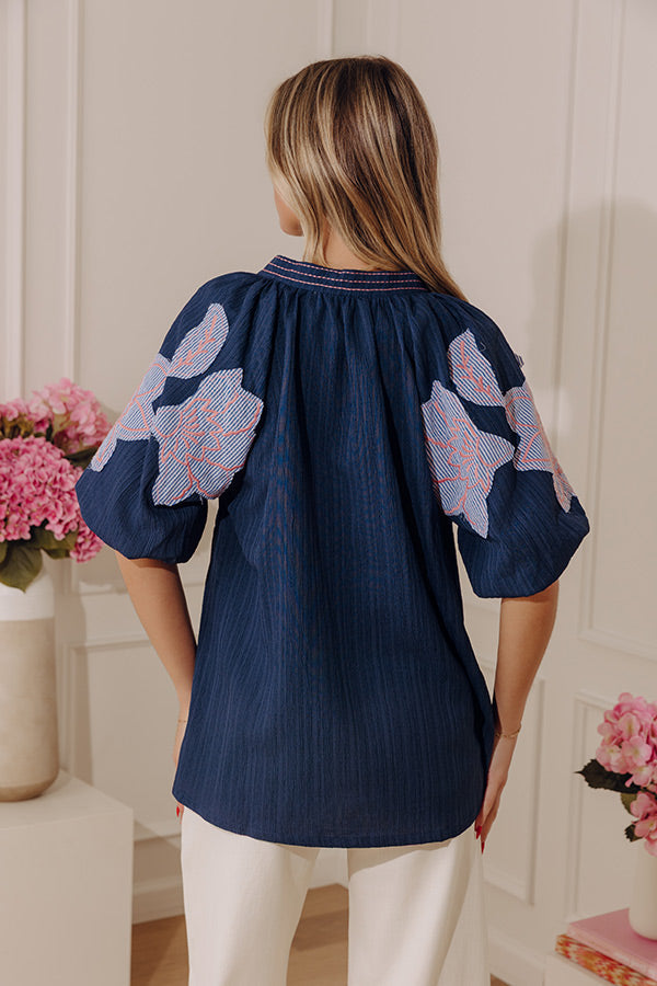 Joyful Moment Floral Embroidered Top