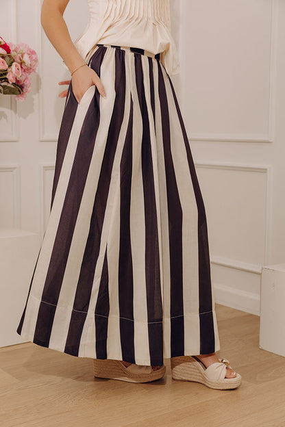 Boathouse Classic High Waist Stripe Maxi Skirt