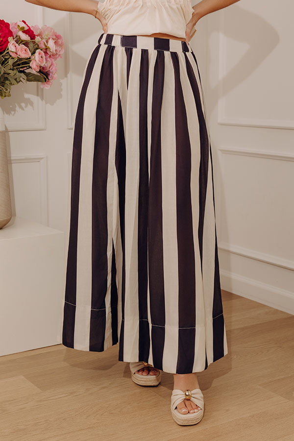 Boathouse Classic High Waist Stripe Maxi Skirt