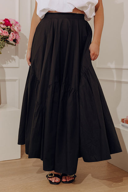 The Giselle High Waist Asymmetrical Tiered Maxi Skirt