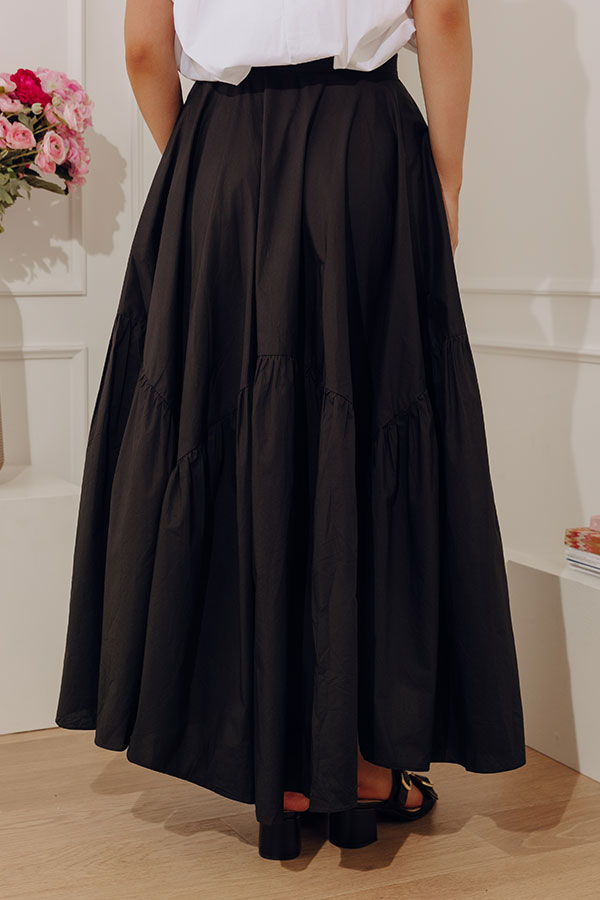 The Giselle High Waist Asymmetrical Tiered Maxi Skirt