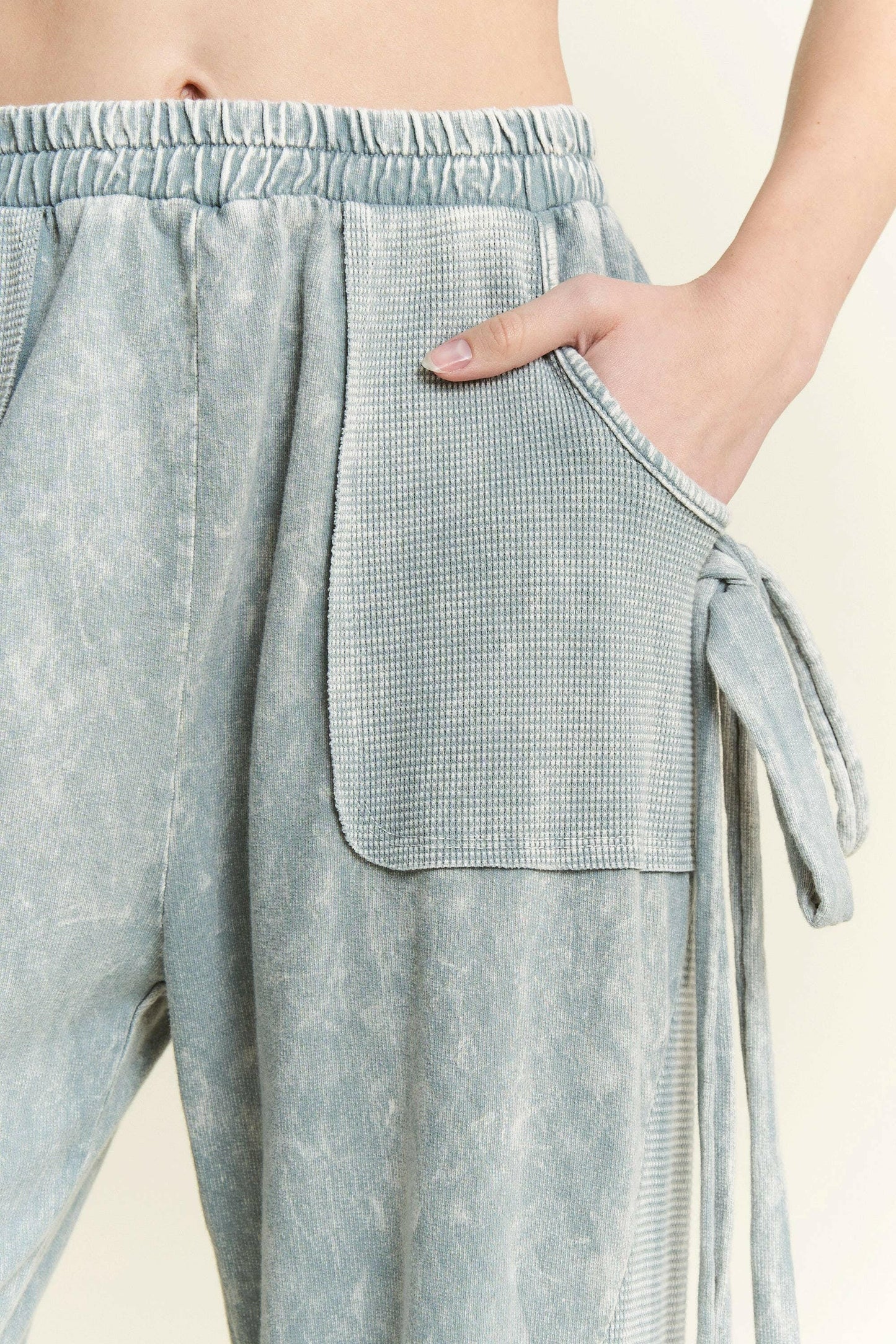 J.HER Mineral Wash Side Ribbon Bow pants