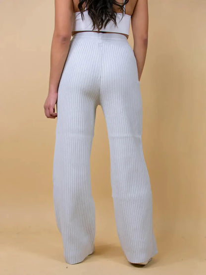 Ribbed Wide Leg Sweater Pants