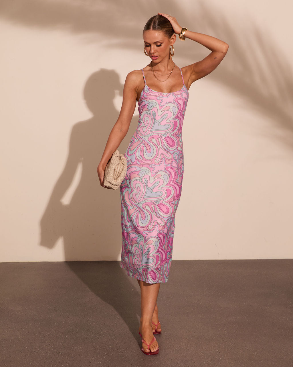 Dolce Living Abstract Print Midi Dress