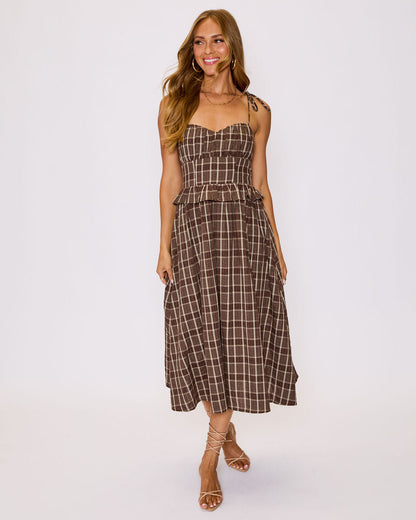 Emma Plaid Midi Dress
