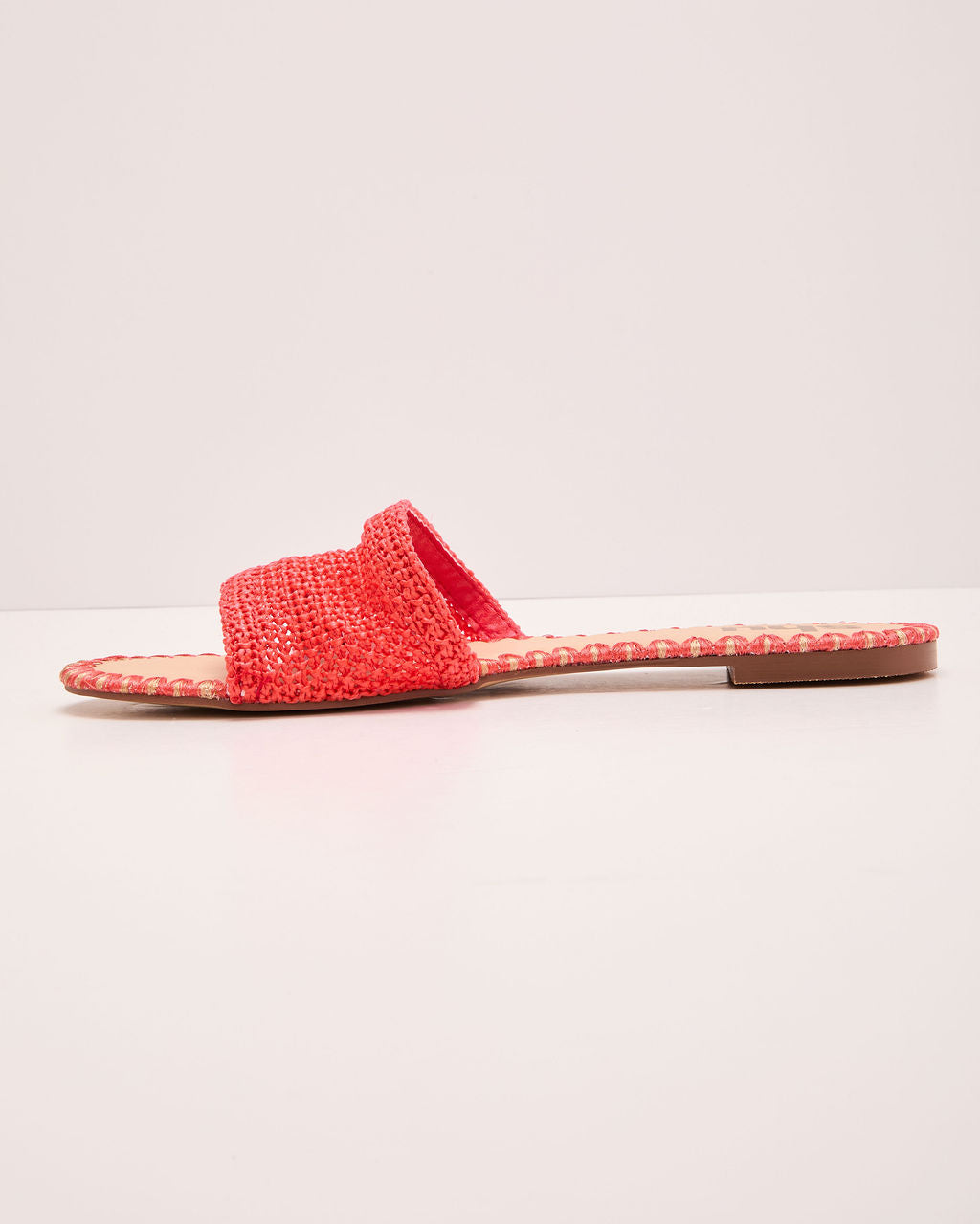 Earth Shine Woven Straw Flat Sandals