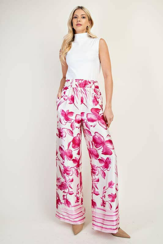 Resort Ready Printed Wide-Leg Pants