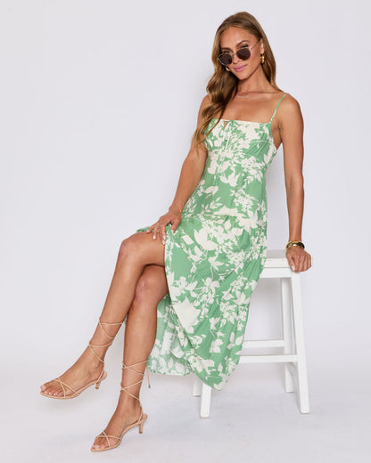 Abigail Floral Tiered Midi Dress