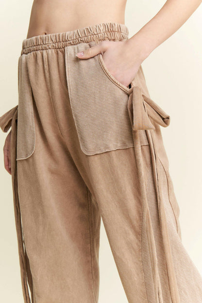 J.HER Mineral Wash Side Ribbon Bow pants