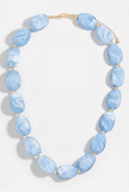 Latigo Marble Resin Chunky Bead Necklace