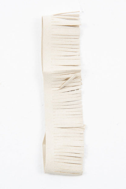 Beige Faux Suede Fringe Detail Choker - Shona