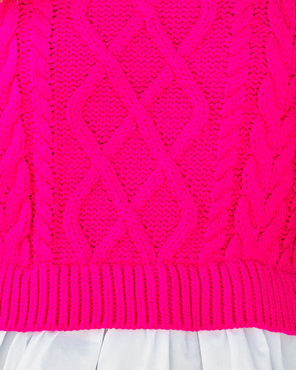 Carmine Contrast Knit Top