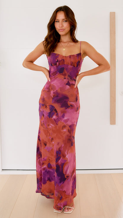 Margie Midi Dress - Dark Rose