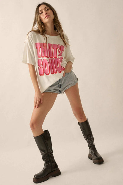 That's So Hot Distressed Oversize Graphic Tee