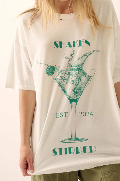 Shaken & Stirred Distressed Martini Graphic Tee