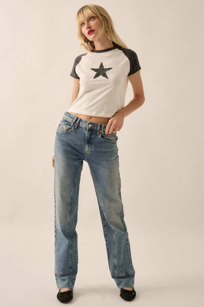 Starstruck Cropped Raglan Graphic Baby Tee
